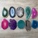 B Quality Agate Slices Place Cards 2.5"-3.75" Blank Geode Crystals Placecards Bulk Agate Slices Wholesale Slabs